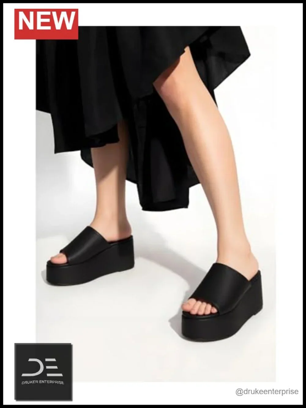 Chunky Platform Wedge Sandals for Women Open Toe Slip On Flatform Casual Slides